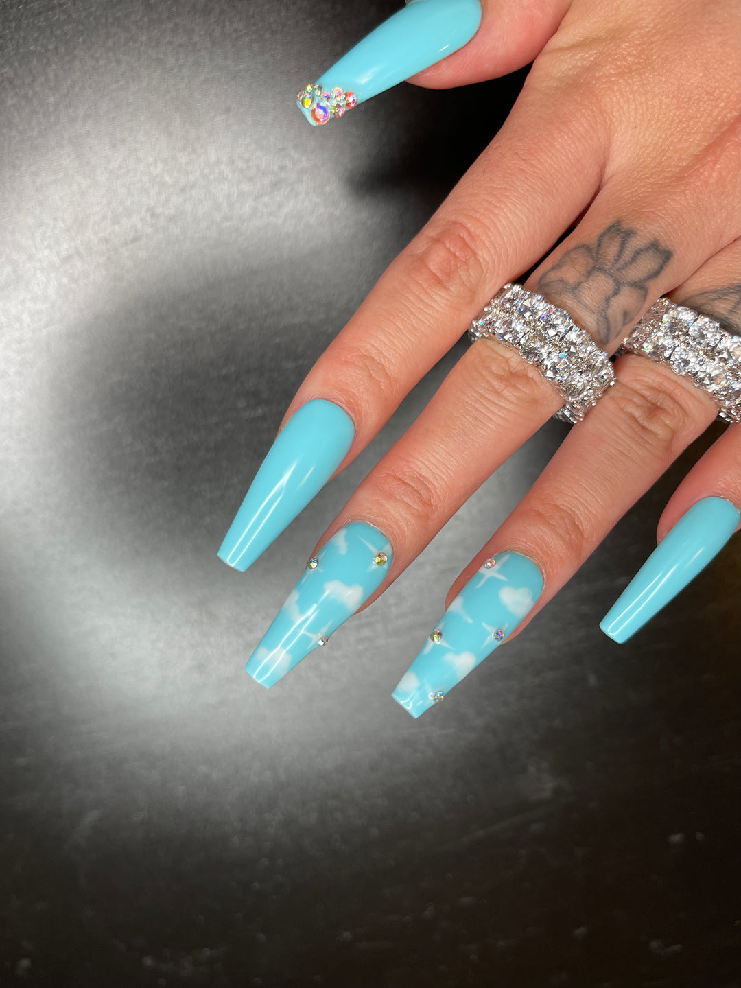 MTO - Cloudy Dreams | Turquoise Blue Cloud Nails